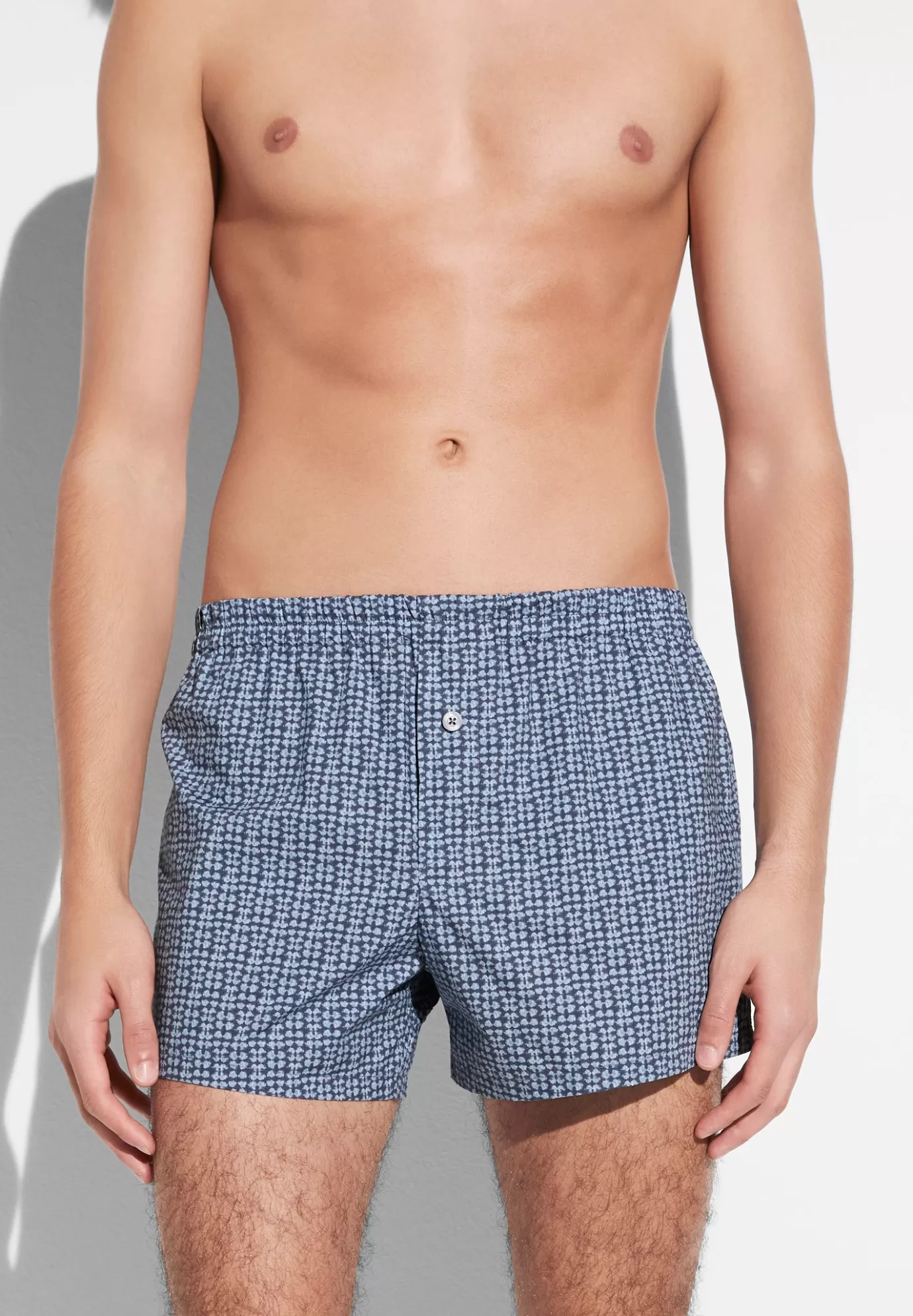 Cotton Poplin PrintBoxer Shorts - mini geo batic-Zimmerli Clearance