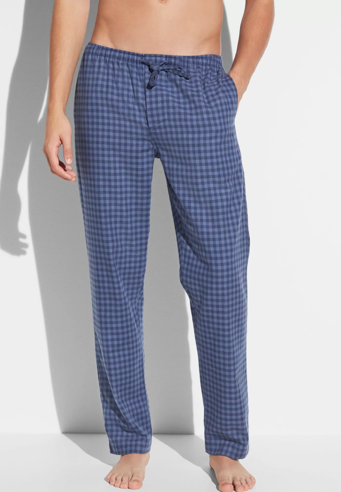 Cozy FlannelPantalon - blue check-Zimmerli Outlet