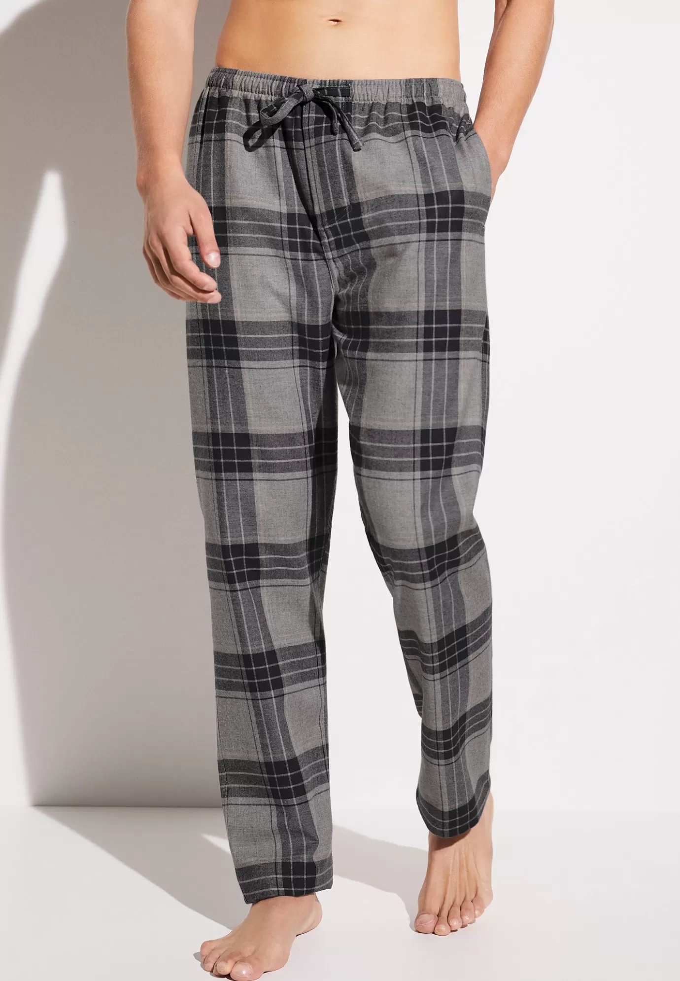 Cozy FlannelPantalon - grey check-Zimmerli Hot