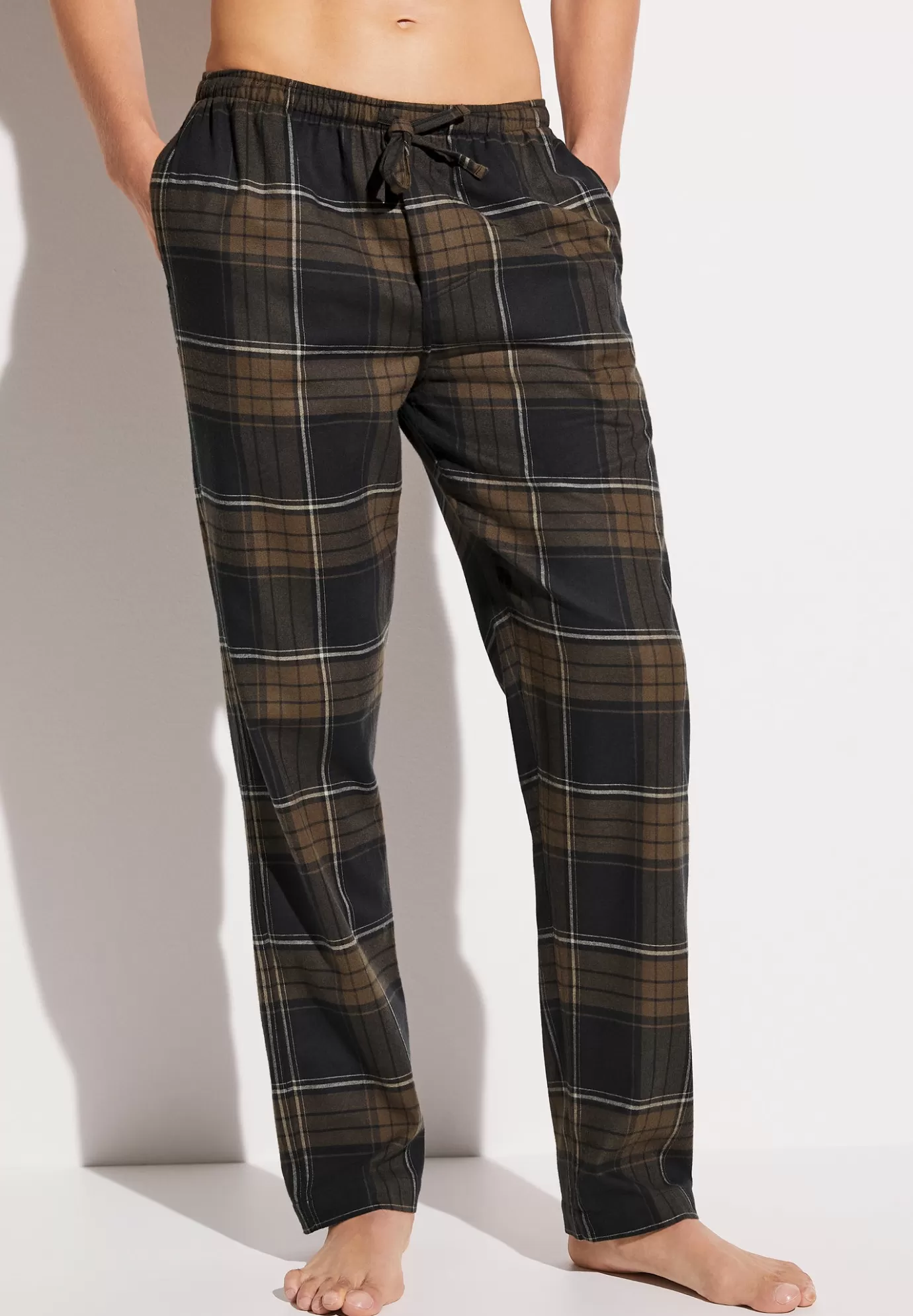 Cozy FlannelPantalon - navy check-Zimmerli Cheap