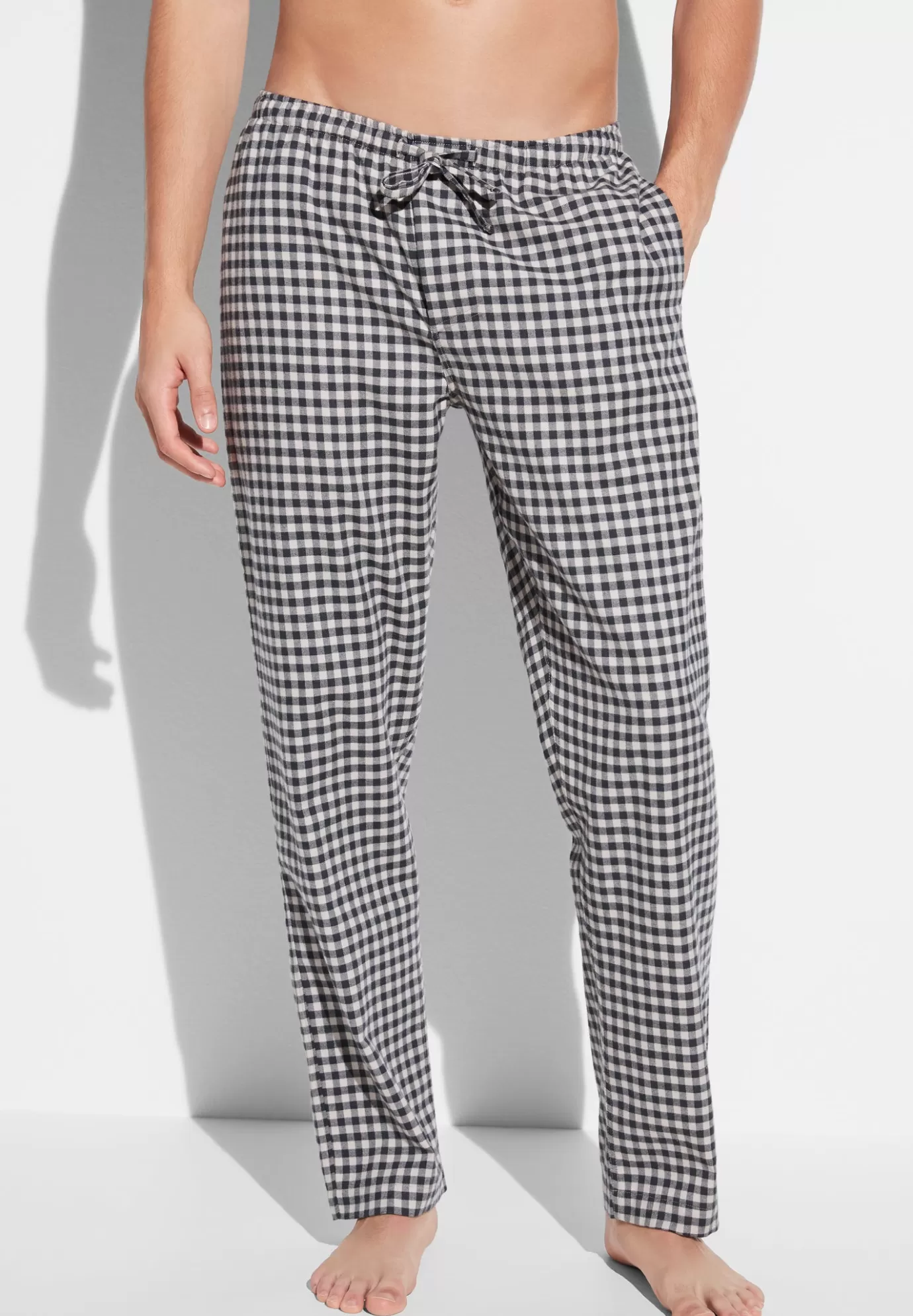 Cozy FlannelPantalon - oat check-Zimmerli Best Sale