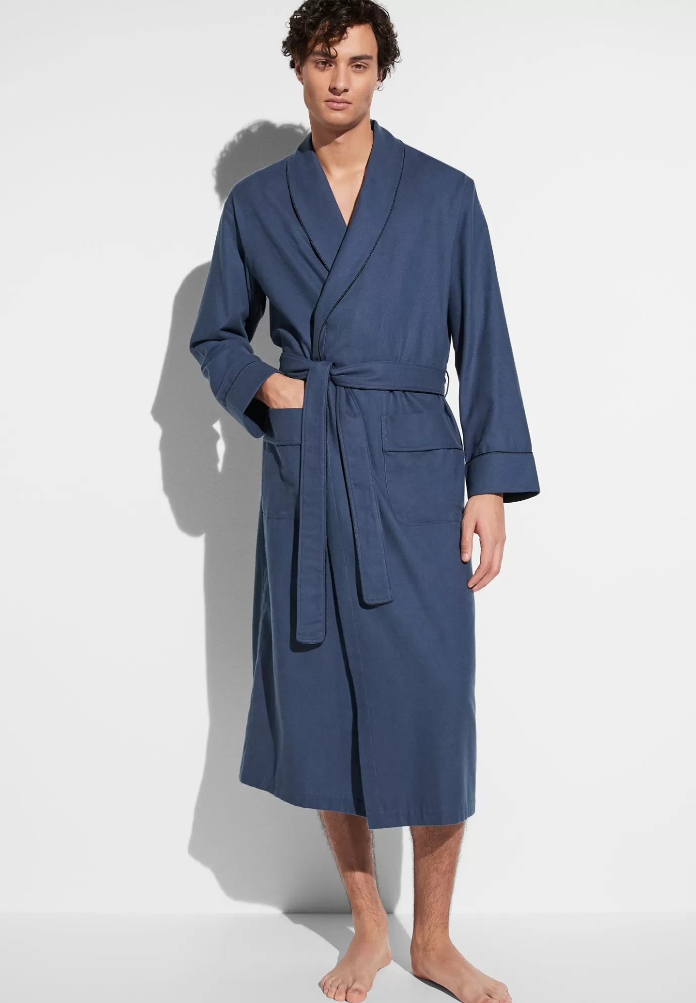 Cozy FlannelRobe de chambre longue - navy-Zimmerli Best