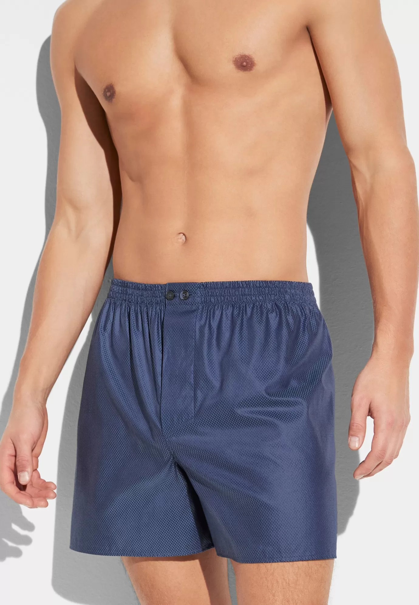 Luxury JacquardBoxer Shorts - dark blue-Zimmerli Cheap