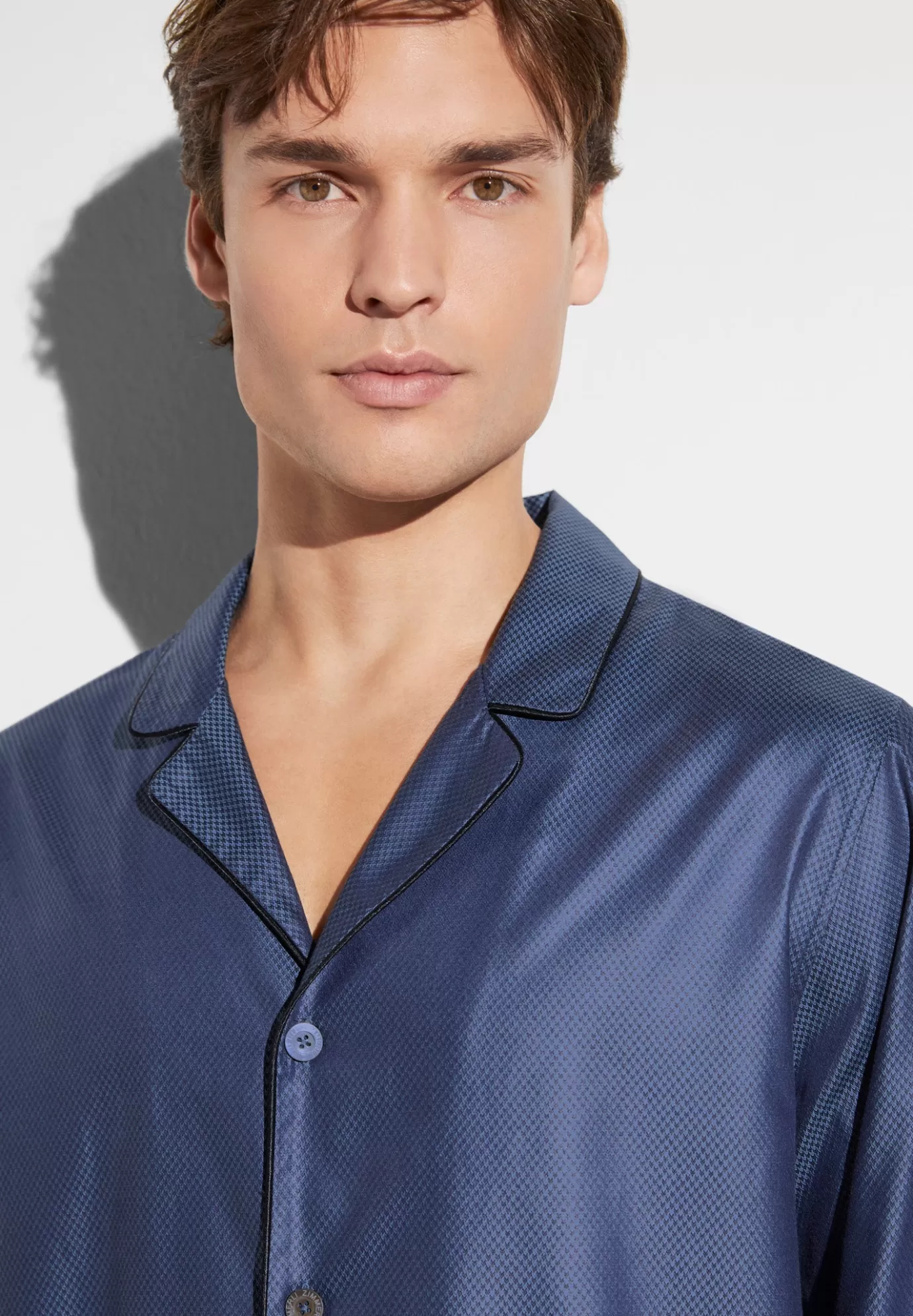 Luxury JacquardPyjama lang - dark blue-Zimmerli Flash Sale