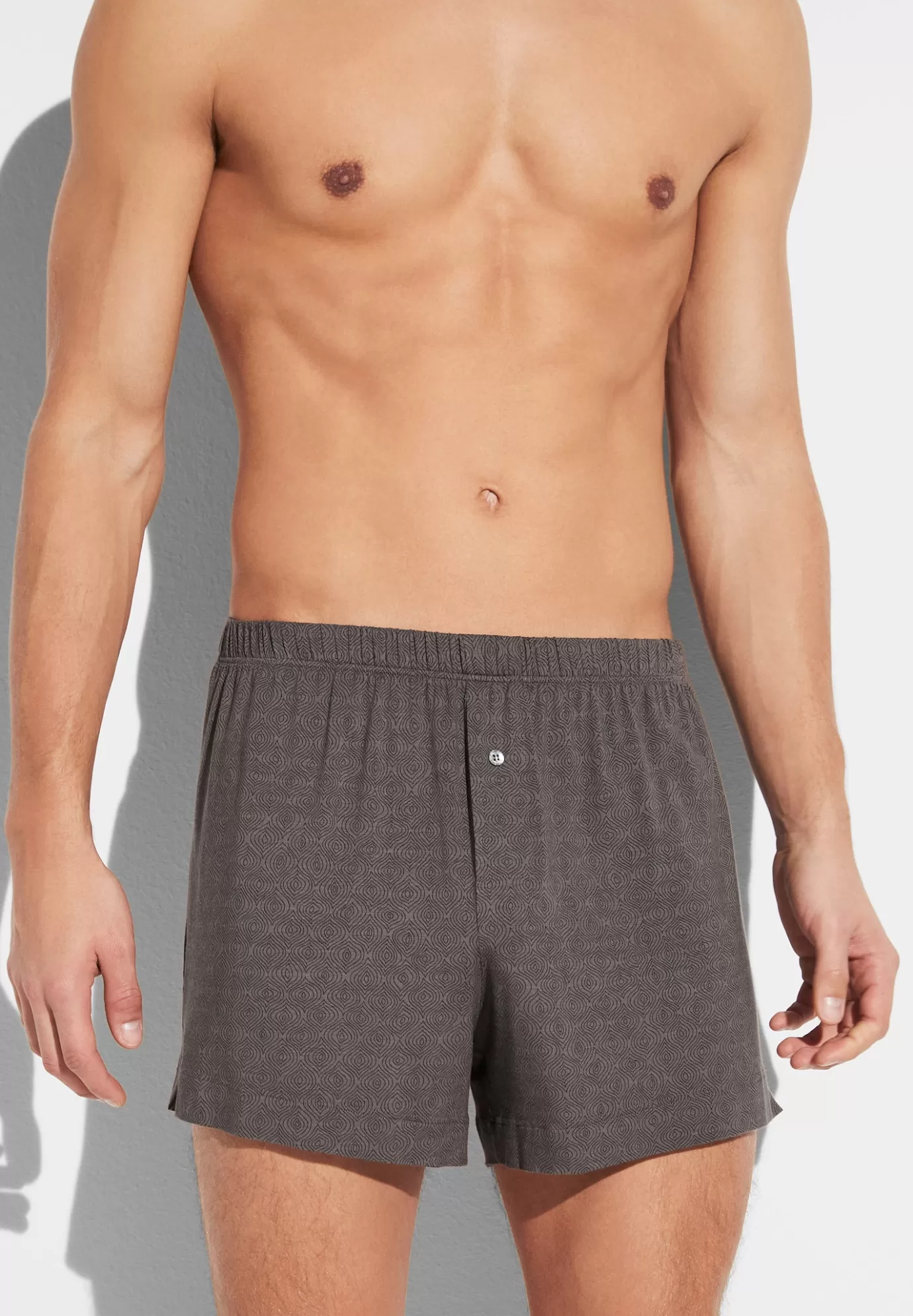 Pureness PrintBoxer - linear geo brown-Zimmerli Best Sale