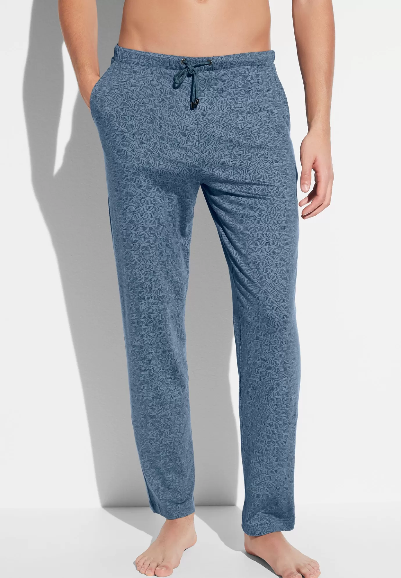 Pureness PrintPantalon - linear geo blue-Zimmerli Cheap