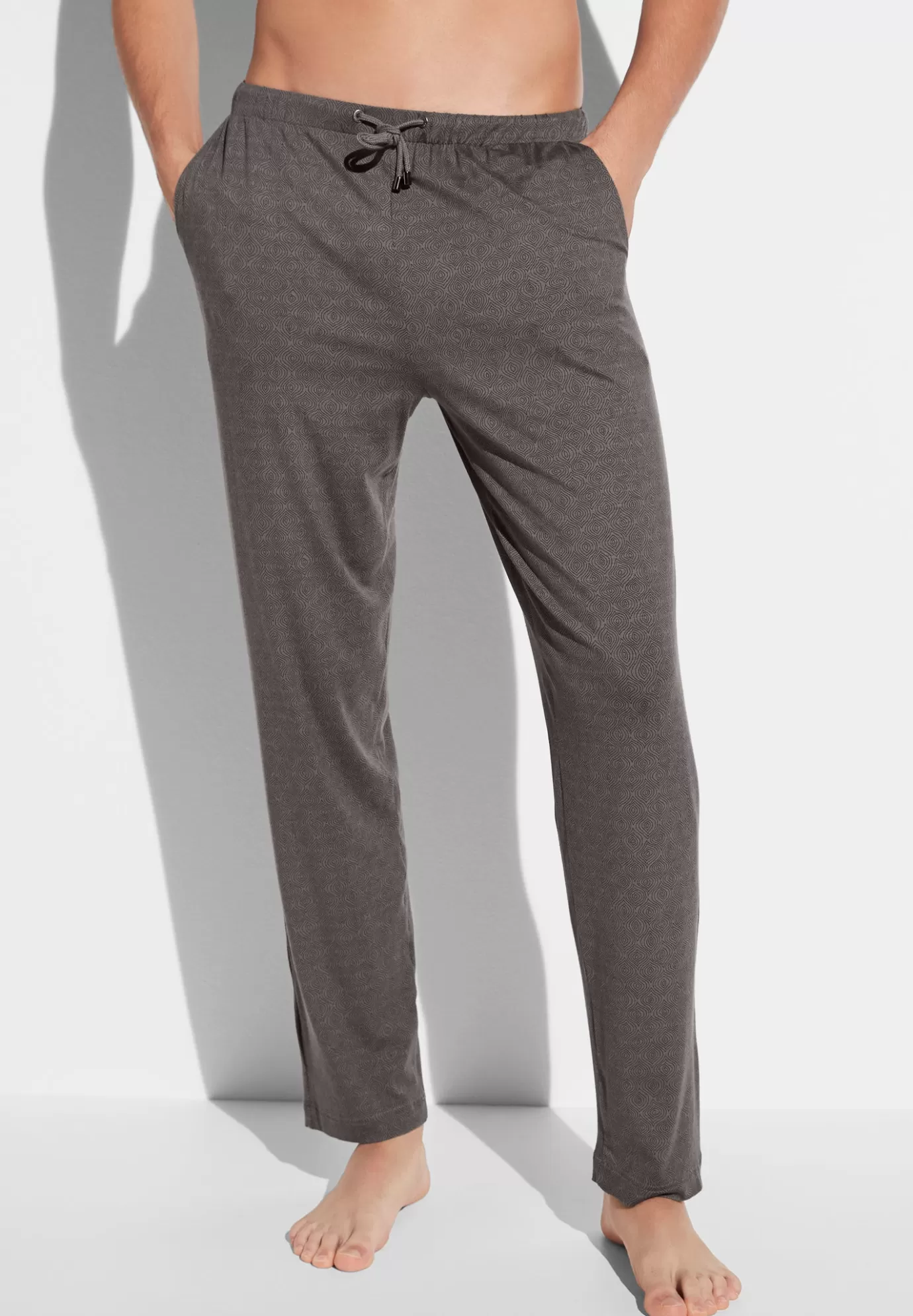 Pureness PrintPantalon - linear geo brown-Zimmerli Cheap