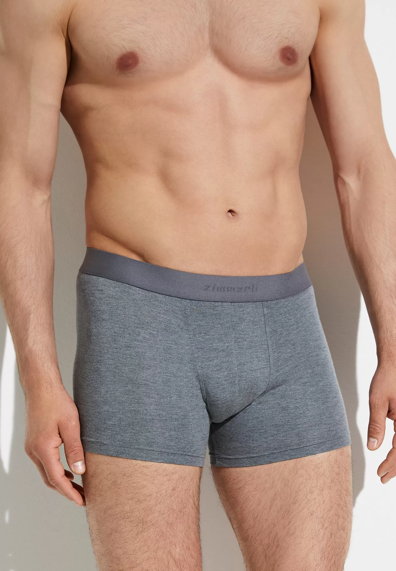 PurenessBoxer Trunk - grey mélange-Zimmerli Store