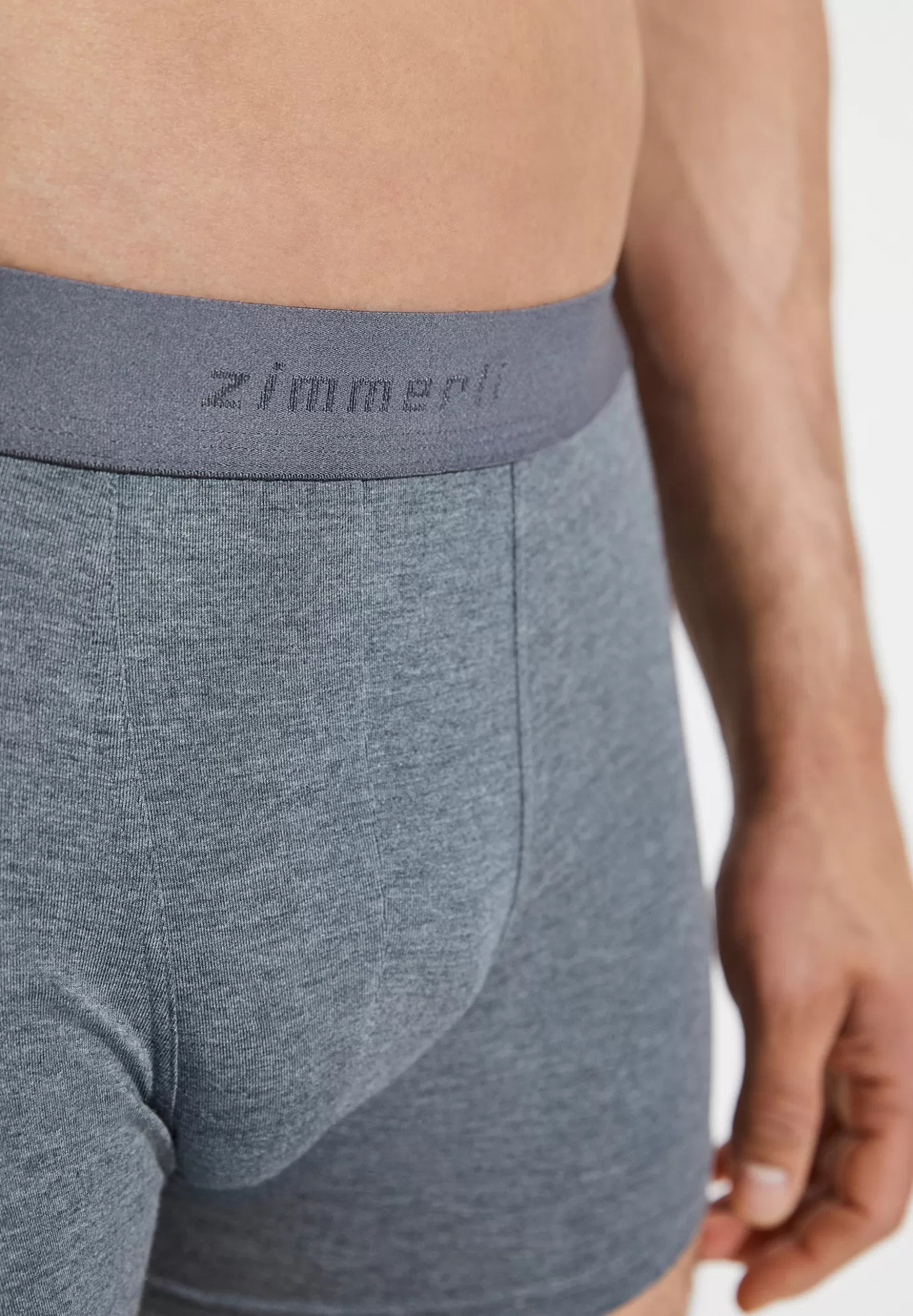 PurenessBoxer Trunk - grey mélange-Zimmerli Store