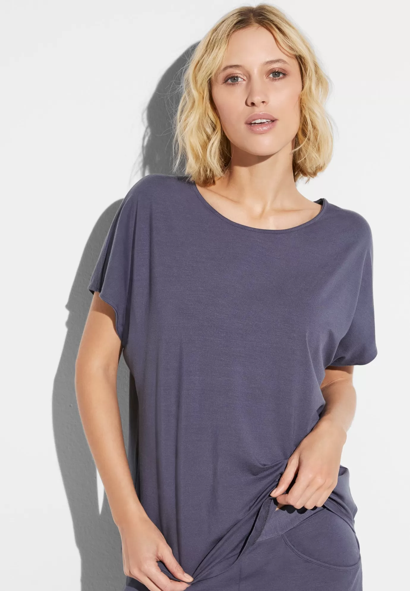 PurenessT-Shirt à manches courtes - grape-Zimmerli Clearance