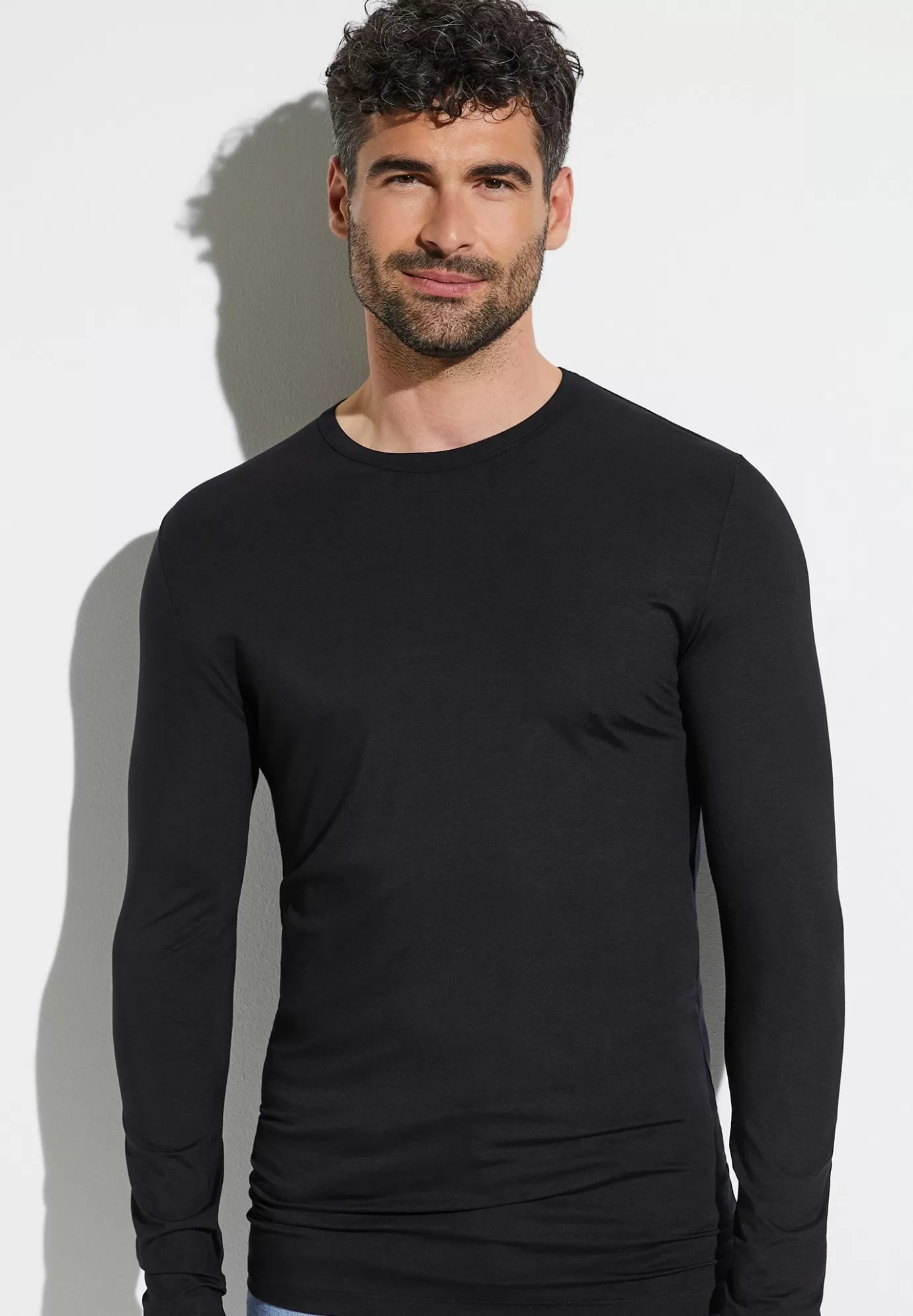 PurenessT-Shirt à manches longues - black-Zimmerli Cheap