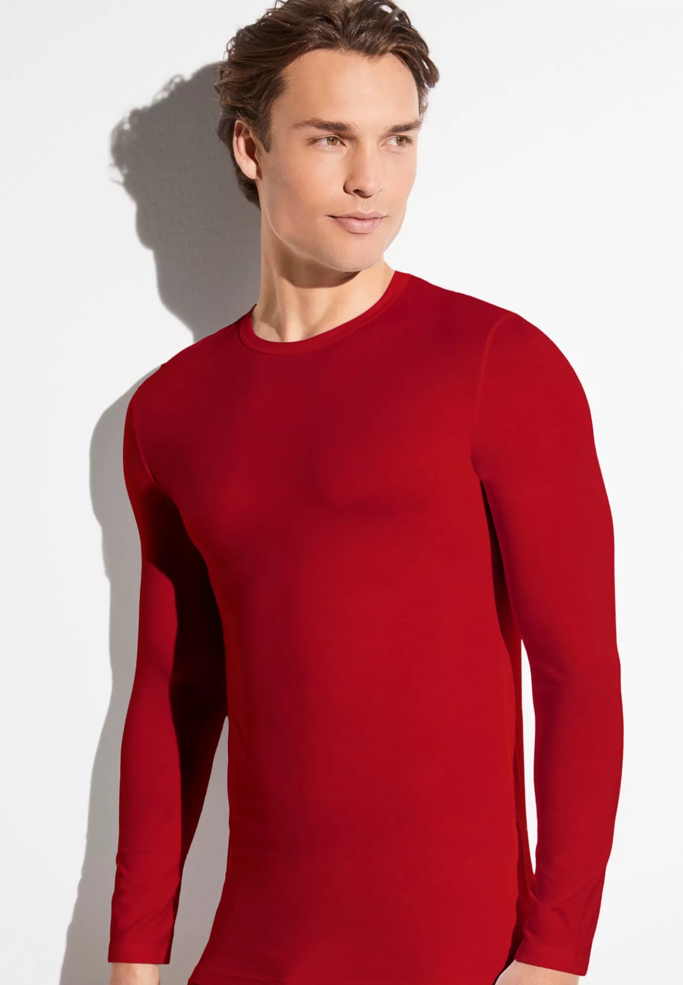 PurenessT-Shirt à manches longues - rouge-Zimmerli Outlet