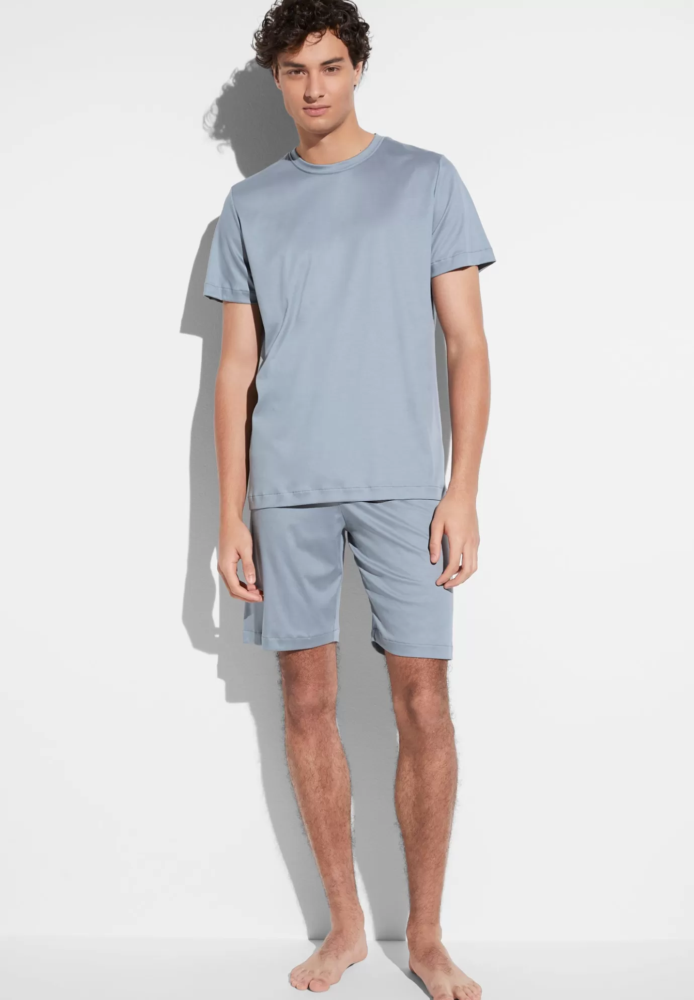 Sea IslandPyjama court - smoky blue-Zimmerli Hot