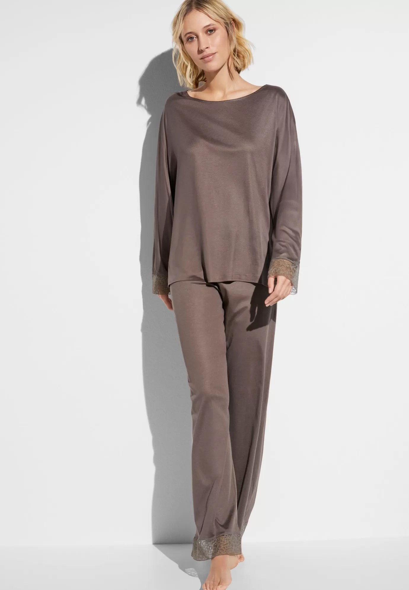 Silk DreamsPyjama longues - olive brown-Zimmerli Flash Sale