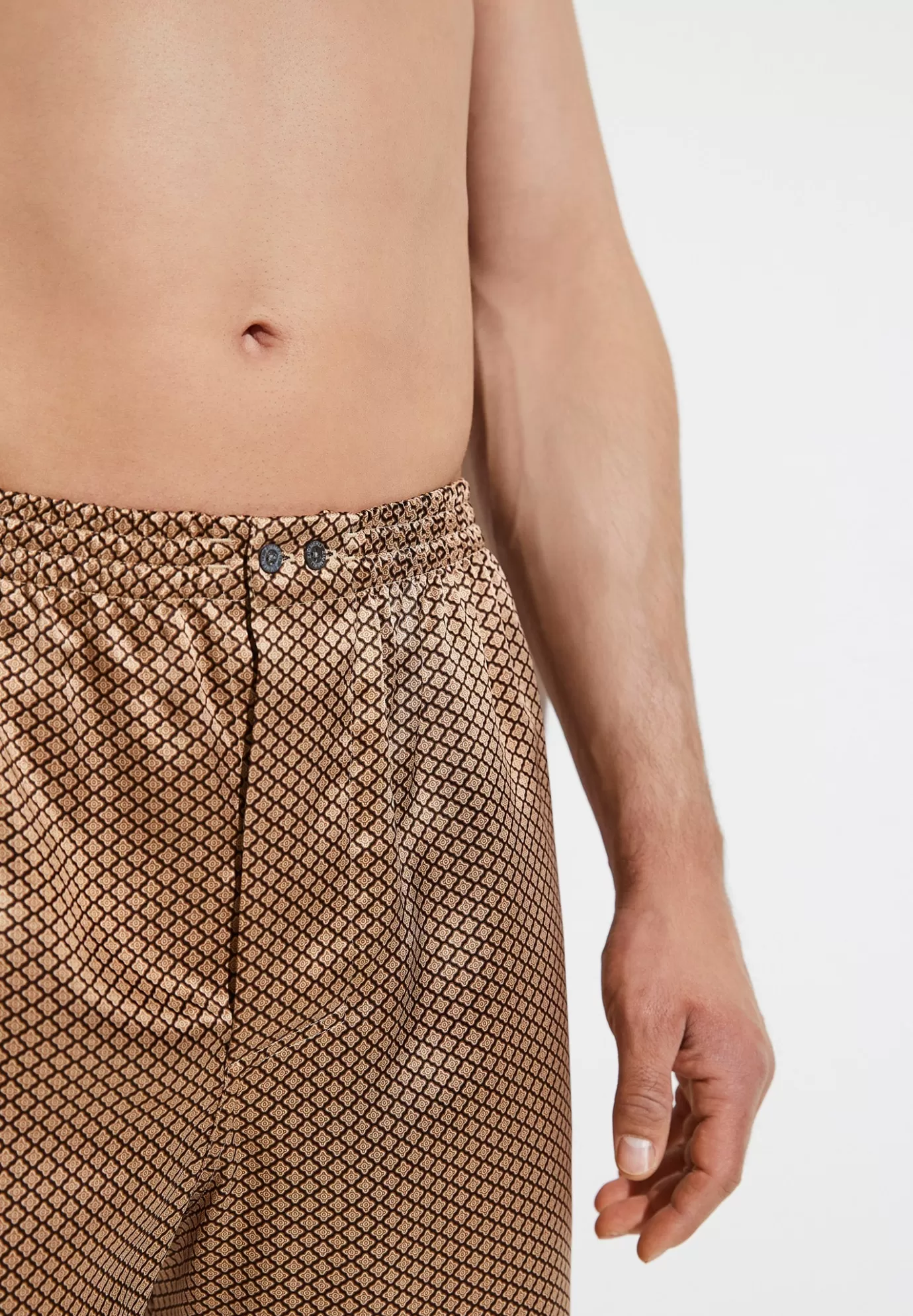 Silk NightwearBoxer Shorts - fantasy gold-Zimmerli New