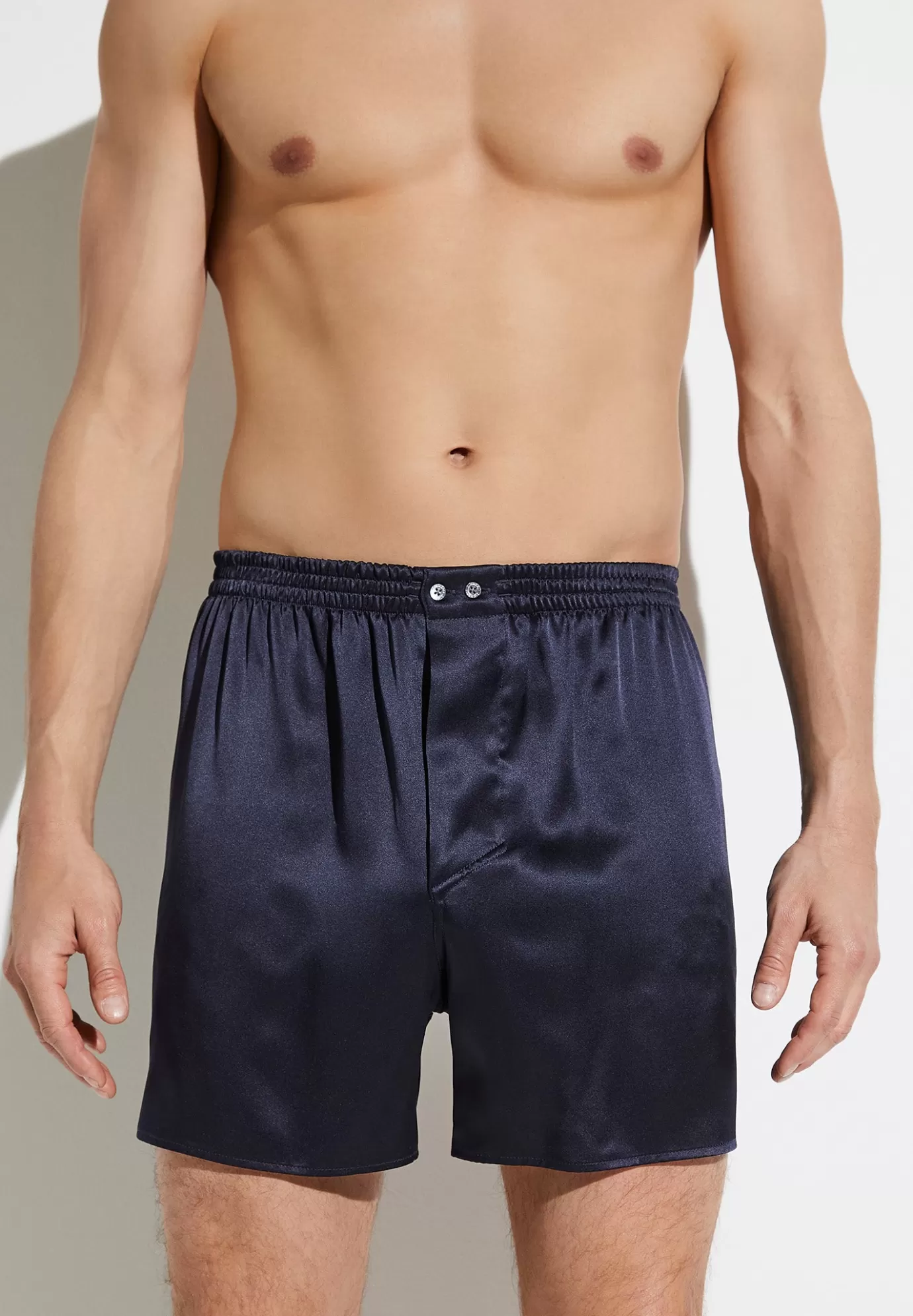 Silk NightwearBoxer Shorts - navy-Zimmerli New