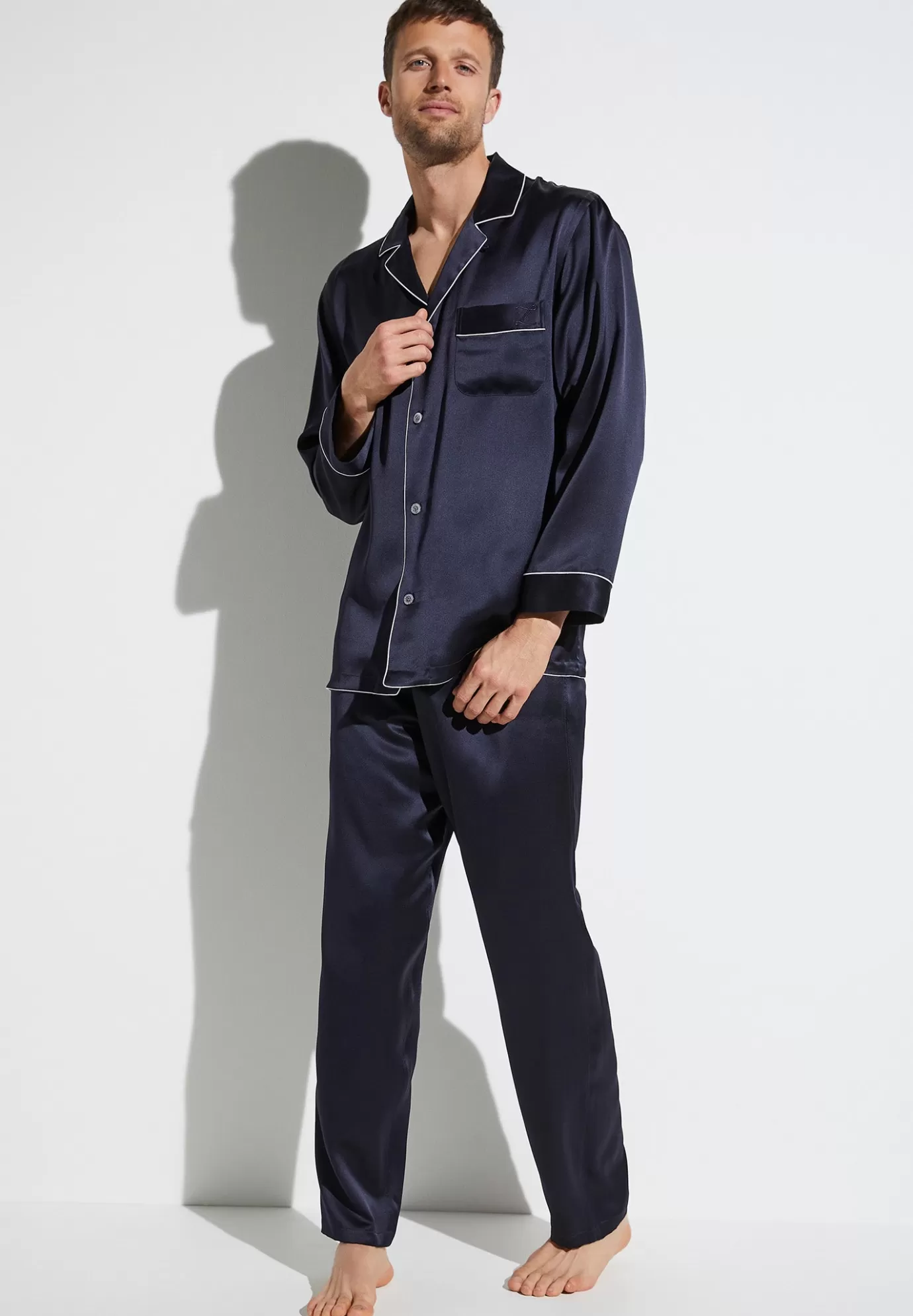 Silk NightwearPyjama longues - navy-Zimmerli New