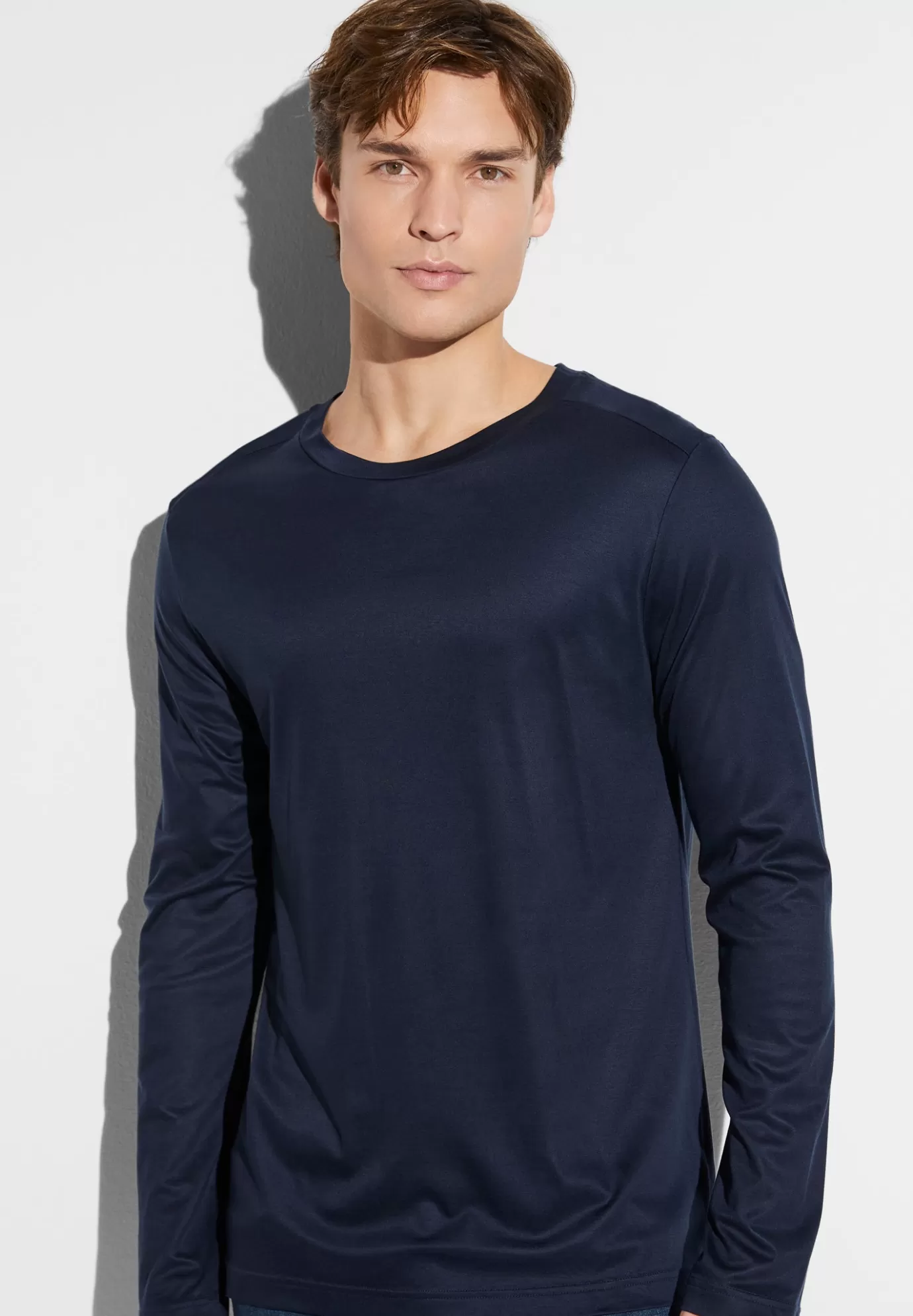 Sustainable LuxuryT-Shirt à manches longues - twilight blue-Zimmerli Shop