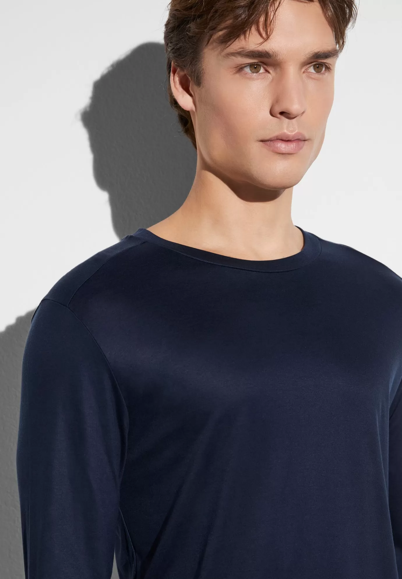 Sustainable LuxuryT-Shirt à manches longues - twilight blue-Zimmerli Shop