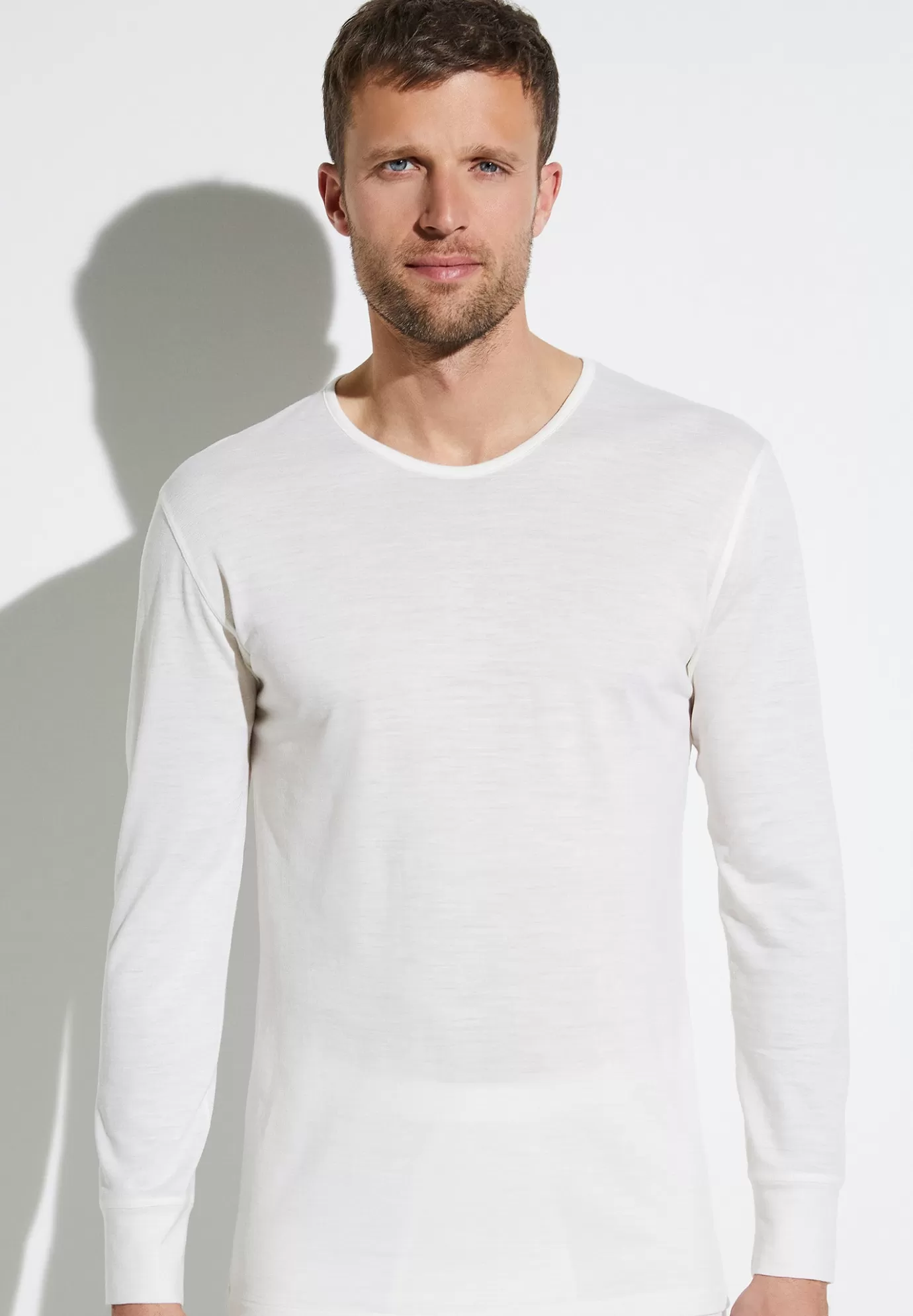 Wool & SilkT-Shirt à manches longues - écru-Zimmerli Cheap