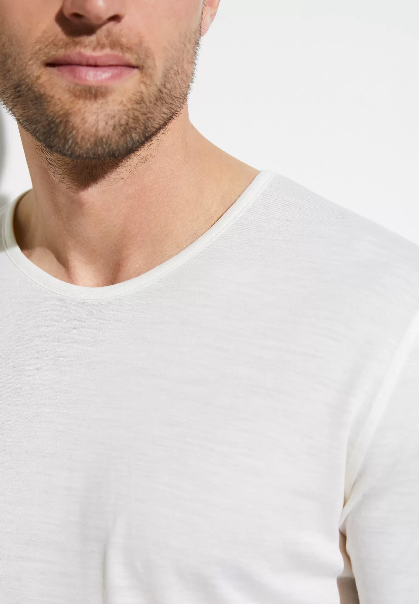 Wool & SilkT-Shirt à manches longues - écru-Zimmerli Cheap