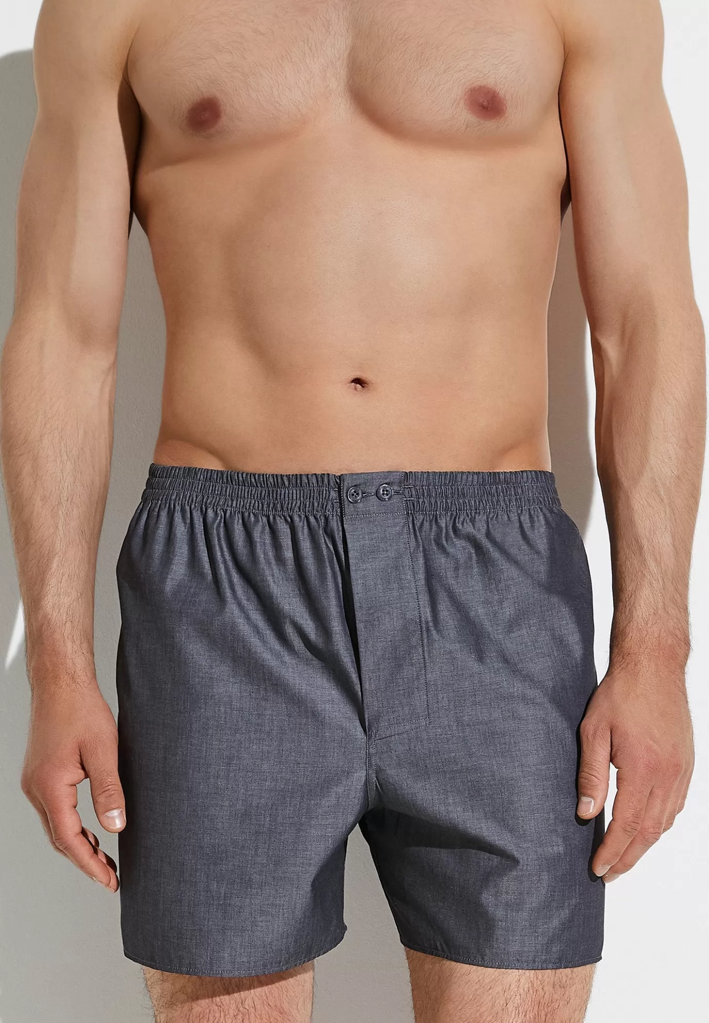 Woven NightwearBoxer Shorts - dark grey mélange-Zimmerli Cheap